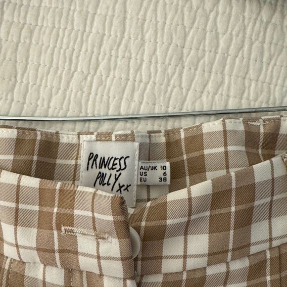 Princess Polly plaid white and brown trousers - Picture 2 of 4